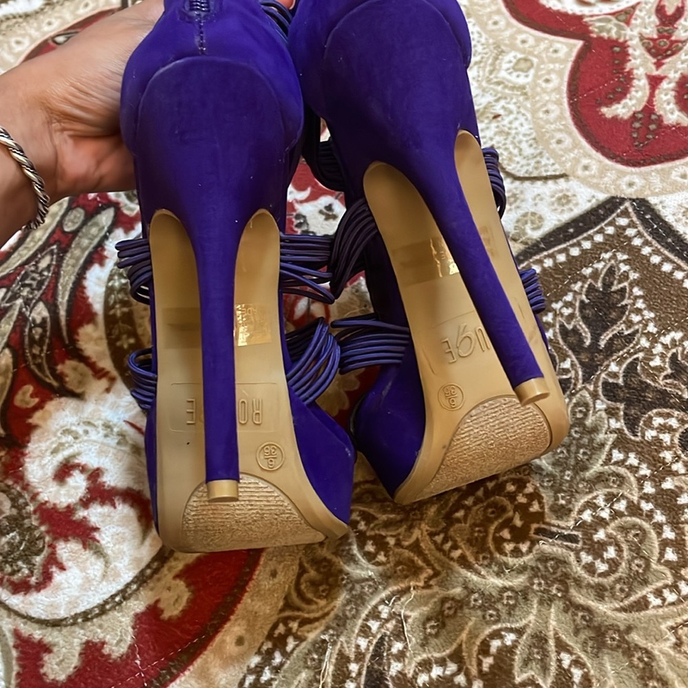 Purple Rhinestone Sandals - Picture 10 of 12
